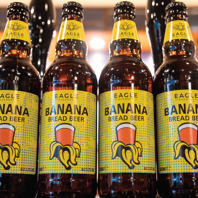 Happy National Banana Bread Day!! 🍌🍞 We know you've had this marked on your calendar for months. But if you forgot and don't have time to bake today, don’t worry. We’ve got you covered with the one and only Eagle Banana Bread Beer. A silky, crisp, and rich amber-colored ale with a fluffy head and strong banana note on the nose. 5.2% ABV

Pick up some today or order online through our Retailer Portal!